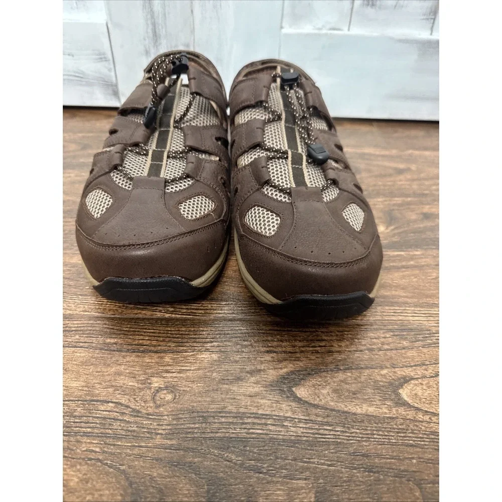 OrthoFeet 593 Alpine Mens Size 13 4E XWide Brown Leather Sandals Shoes Fisherman